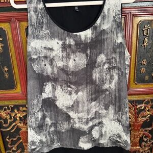 EILEEN FISHER Inkblot Silk Tank